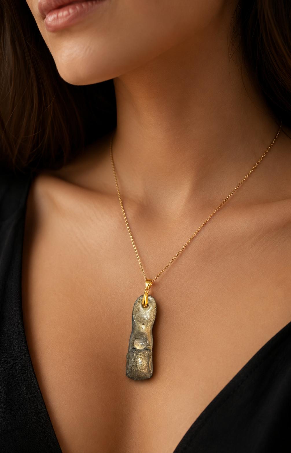 Golden Earth Artisan Crystal Pendant