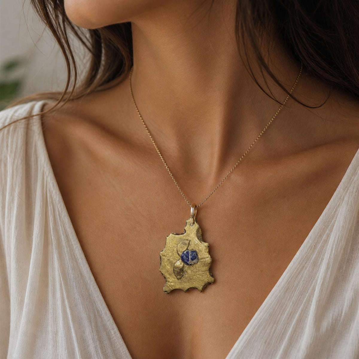 Golden Lapis Artisan Pendant