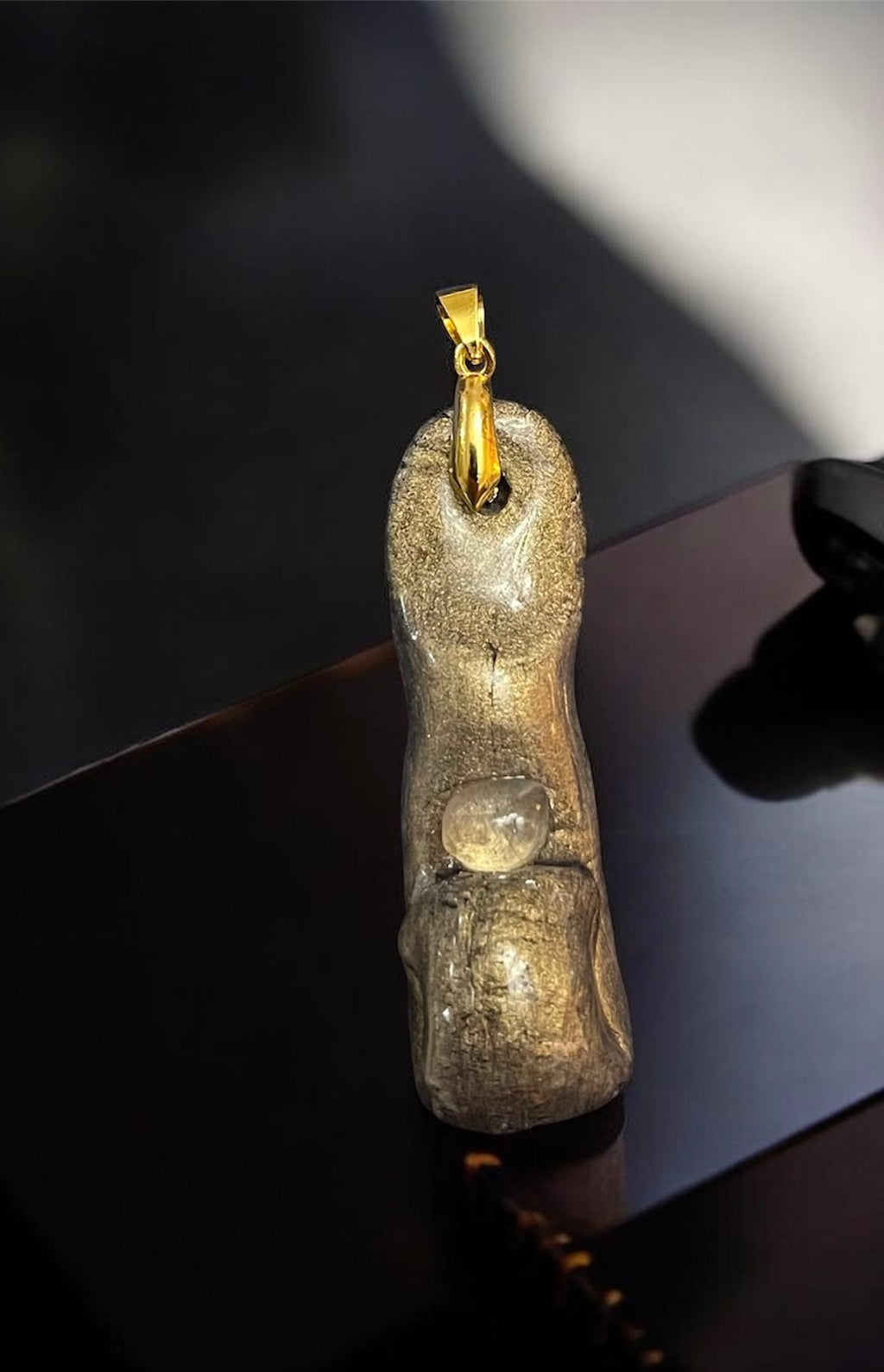 Golden Earth Artisan Crystal Pendant