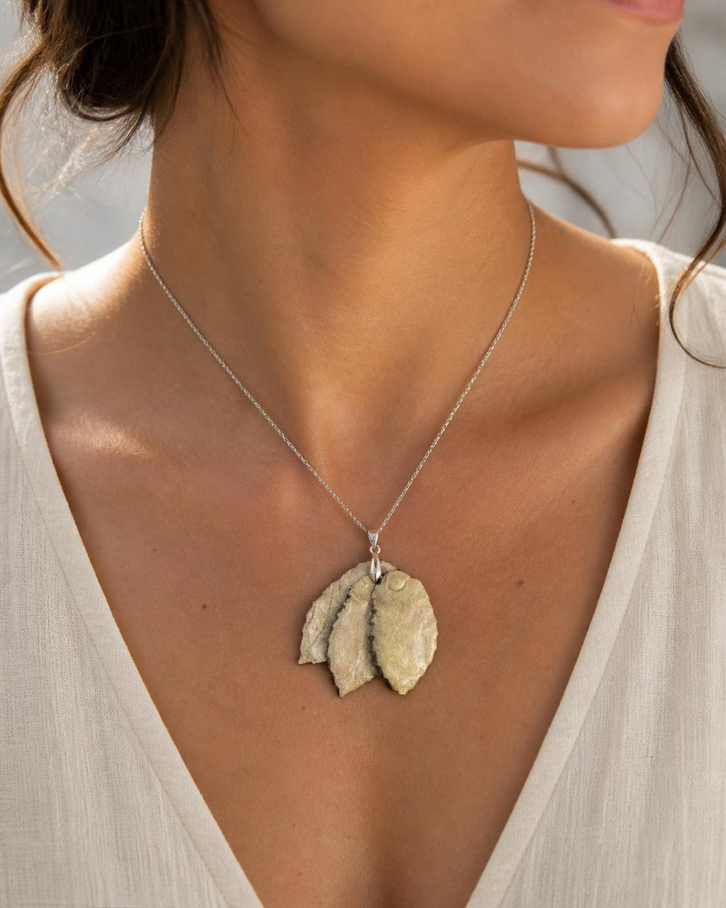 Ivory Whisper Botanical Pendant